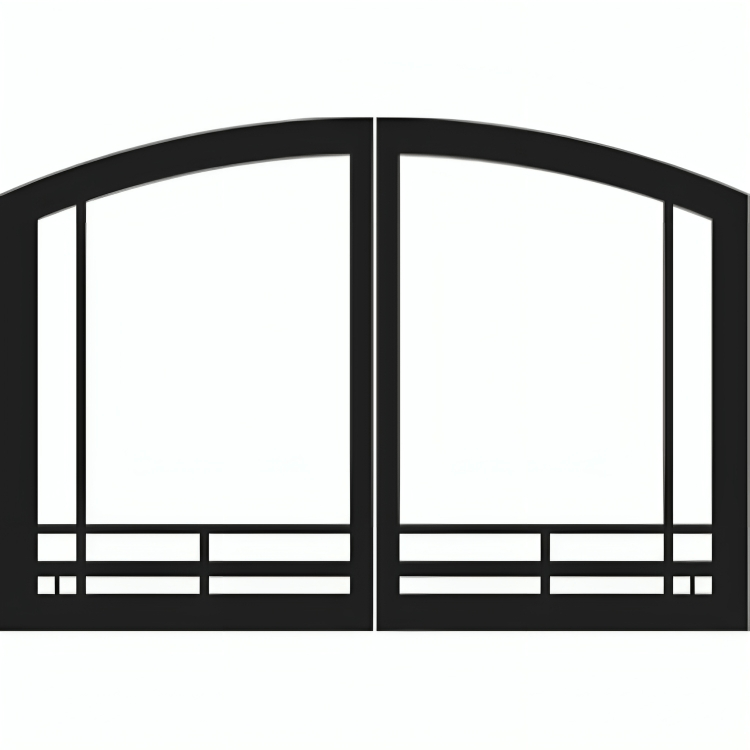 American Hearth Black Mission Arch Door Set VFR32SMBL