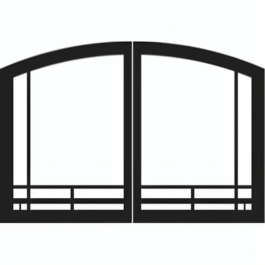 American Hearth Black Mission Arch Door Set VBR32TMBL