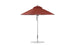 The Ledge Lounger Premier Aluminum Umbrella - 7.5 Octagon Pulley features a dual canopy of marine-grade fabrics, perfect for outdoor in-pool and on-deck use. Its sleek silver pole stands on a round base, with a top vent for wind resistance.