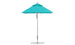 The Ledge Lounger Premier Aluminum Umbrella, featuring a sleek aluminum pole and round silver base, is crafted with marine-grade fabrics for a wind-resistant, durable design. This 6.5 square pulley umbrella has an open flat top, perfect for outdoor use.