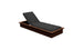 The Echo Chaise by Ledge Lounger is shown from a side angle on a white background, featuring an adjustable reclining backrest and dark cushions. Its simple rectangular design enhances comfort, making it an ideal addition to any outdoor space.