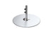The Ledge Lounger Galvanized Steel Stack Umbrella Base is a sleek, silver stand with a round pedestal and central cylindrical rod. Designed for center pole umbrellas, it has two adjustable knobs for height or attachment and a reflective metallic finish.