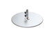 The Ledge Lounger Galvanized Steel Stack Umbrella Base has a round design with a central vertical support rod featuring two black adjustable knobs. Its smooth, reflective surface and minimalist design are perfect for center pole umbrellas with traditional compatibility.