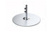 The Ledge Lounger Galvanized Steel Stack Umbrella Base features a round, shiny base crafted from galvanized steel supporting a tall central pole, perfect for center pole umbrellas. It includes two adjustable knobs for securing objects and fits seamlessly into any setting with its simplicity against a white background.