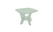 The Mainstay Square Side Table by Ledge Lounger is a compact, modern outdoor piece with a light green finish. It features a unique crossed-leg design, lower shelf for support, and all-weather durability, making it perfect for your patio.