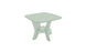 The Mainstay Square Side Table by Ledge Lounger is a compact, modern outdoor piece with a light green finish. It features a unique crossed-leg design, lower shelf for support, and all-weather durability, making it perfect for your patio.