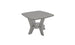 The Mainstay Square Side Table by Ledge Lounger is a modern gray wooden piece with unique angled legs and a small lower shelf. Crafted for minimalist and geometric appeal, it enhances any outdoor patio setting, strikingly displayed against a plain white backdrop.