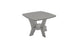 The Mainstay Square Side Table by Ledge Lounger is a modern gray wooden piece with unique angled legs and a small lower shelf. Crafted for minimalist and geometric appeal, it enhances any outdoor patio setting, strikingly displayed against a plain white backdrop.