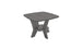 The Mainstay Square Side Table by Ledge Lounger boasts a modern geometric design with angled legs and a lower shelf beneath its gray wooden top, making it an ideal stylish addition to your outdoor patio.