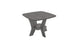 The Mainstay Square Side Table by Ledge Lounger boasts a modern geometric design with angled legs and a lower shelf beneath its gray wooden top, making it an ideal stylish addition to your outdoor patio.