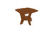 The Mainstay Square Side Table by Ledge Lounger is a modern, compact wooden piece with a square top and unique cross-legged support. It features a central shelf, smooth angular lines, and a warm brown finish. Final sale item.