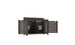 The Mainstay Bar Credenza by Ledge Lounger features slatted doors, a dark finish, and flat top. Inside, it offers two shelves on one side and an open space on the other, perfect for storage or display. Final sale item.