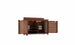 Introducing the Ledge Lounger Mainstay Bar Credenza, featuring elegant wooden construction with two open slatted doors and a raised top. It offers spacious interior storage with two shelves and vertical slats for ventilation, embodying minimalist design that highlights natural wood grain.