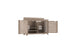 The Mainstay Bar Credenza by Ledge Lounger boasts slatted doors opening to ample storage with two shelves. Its light brown finish and rustic design suit outdoor entertainment, while the elevated base and rectangular shape add style.