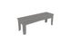 The Ledge Lounger Mainstay Dining Bench features a simple gray rectangular design with four sturdy legs and a flat top, elegantly displayed against a crisp white background.