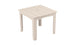 The Mainstay Square Dining Table by Ledge Lounger is a compact beige outdoor dining table featuring a slatted top with an umbrella sleeve, four straight legs, and an elegant style.