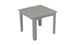 The Ledge Lounger Mainstay Square Dining Table is a simple, square, light gray plastic table with a slatted top and four sturdy legs. It includes a built-in umbrella sleeve, perfect for outdoor dining in gardens or patios, combining style and functionality effortlessly.