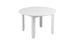 The Mainstay Round Dining Table by Ledge Lounger is a small, round table with four legs and a slatted top design, featuring a circular hole in the center for a built-in umbrella sleeve—ideal for outdoor dining.