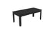 The Mainstay Rectangular Dining Table by Ledge Lounger is a black table with a simple, sleek design and four straight legs, ideal for outdoor dining.