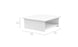 The Echo Side Table by Ledge Lounger is a white wooden riser, 8 inches tall and 20 inches long and wide, featuring a minimalistic design with a rectangular base and an open shelf perfect for patio essentials.
