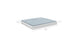 A 3D rendering of Ledge Loungers Echo Sunbed features a light blue mattress on a white base, perfect for relaxation. The base measures 95.5 x 115 inches, and the mattress height is 4 inches, making it ideal for any outdoor space.