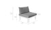 The Mainstay Sectional Relaxed Middle by Ledge Lounger combines comfort and style with its sleek white frame and gray cushioned design. It comes pre-assembled with dimensions of 32x32 inches, a seat height of 16.5 inches, a back height of 26.5 inches, and a 4.5-inch plush cushion—ideal for any sectional middle setup.