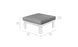 Introducing Ledge Loungers Mainstay Sectional Relaxed Ottoman with a one-piece gray cushion on a white pre-assembled base. This square ottoman is 16.5 high, with a plush cushion thickness of 4.5, and measures 32 in width and depth for ultimate lounging comfort.