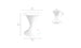 The Autograph Umbrella Stand Ice Bin by Ledge Lounger is a stylish white, hourglass-shaped outdoor table with a smooth surface, standing 33 in/84 cm tall and 28 in/71 cm wide. An inset diagram highlights a built-in ice bin, measuring 16.5 in/42 cm tall and 17.5 in/45 cm wide, ideal for keeping patio drinks cool.