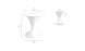 The Autograph Umbrella Stand Ice Bin by Ledge Lounger is a stylish white, hourglass-shaped outdoor table with a smooth surface, standing 33 in/84 cm tall and 28 in/71 cm wide. An inset diagram highlights a built-in ice bin, measuring 16.5 in/42 cm tall and 17.5 in/45 cm wide, ideal for keeping patio drinks cool.