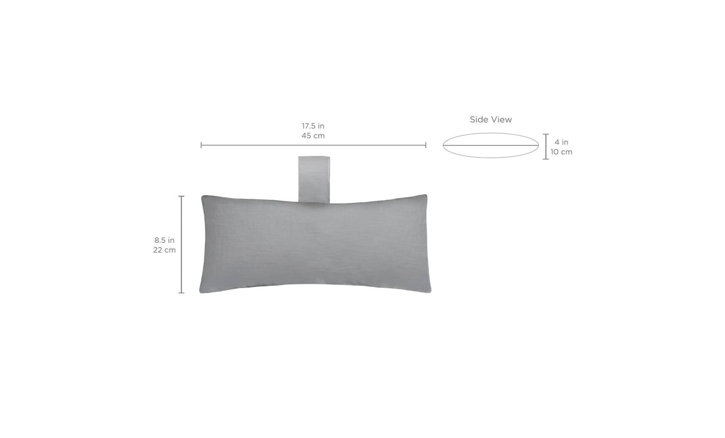 Enjoy top-notch comfort with the Autograph Headrest Pillow by Ledge Lounger. Perfect for pool relaxation, this gray lumbar pillow is crafted from marine-grade fabric and measures 17.5 x 8.5, featuring a circular side view with a 4 diameter.