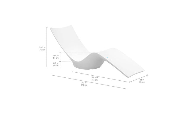 Elevate your indoor or outdoor space with the Autograph Chaise by Ledge Lounger. This modern white lounge chair boasts a sleek, wavy design, ensuring the ultimate lounging experience through perfect comfort and style.