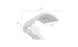 The Signature Chaise Shade by Ledge Lounger is a sleek white lounge chair measuring 26 inches tall, 11 inches high, and 24 inches deep. It features a built-in rectangular compartment on the backrest, ideal for essentials. Its refined design and functionality make it perfect for relaxation.