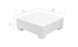 The Signature Sectional Endcap by Ledge Lounger is a white, square pedestal measuring 32 inches in width and length, and 12 inches in height. Featuring four short rectangular legs with rounded corners, its perfect as an ottoman or sectional endcap for versatile style.