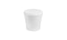 The Affinity Side Table by Ledge Lounger is a modern, white cylindrical piece with a wider top, featuring a smooth finish and minimalist design. Ideal as an outdoor or in-pool accessory, it stands elegantly against a plain white background.