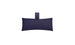 The Ledge Lounger Autograph Headrest Pillow in navy marine-grade fabric includes a short loop handle at the top center, ideal for poolside relaxation, with its elegant design contrasting against a white background.