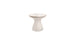 The Autograph Standard Side Table by Ledge Lounger is a modern, white, hourglass-shaped smart planter that doubles as an outdoor side table. With a blue LED light near the base, it enhances its tech features while complementing contemporary décor, perfect for poolside lounging.