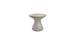 The Autograph Standard Side Table by Ledge Lounger features a modern hourglass design with a smooth light gray concrete finish and rounded top, ideal for contemporary interiors or as a chic outdoor side table by the pool.