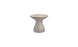 The Autograph Standard Side Table by Ledge Lounger features a modern hourglass design with a smooth light gray concrete finish and rounded top, ideal for contemporary interiors or as a chic outdoor side table by the pool.