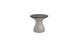 The Ledge Lounger Autograph Standard Side Table is a sleek, modern piece with a smooth hourglass-shaped base and round top. Its light gray, textured surface features a slight sheen, making it perfect for elegant poolside storage.