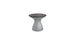 The Autograph Standard Side Table by Ledge Lounger features a sleek, hourglass design with a dark circular top and a gray textured base, all set against a white background.