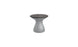 The Autograph Standard Side Table by Ledge Lounger features a sleek, hourglass design with a dark circular top and a gray textured base, all set against a white background.