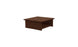 The Echo Side Table by Ledge Lounger is a small, square wooden stand with a dark brown finish. It has an open space underneath, offering a minimalist design ideal for supporting monitors or decorative items. Available as a final sale item.