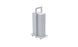 The Dominoes from Ledge Lounger are stacked white square plates with rounded edges, arranged vertically on a holder with a top handle. Their minimalist design resembles giant dominos, showcasing neat uniformity and high-quality craftsmanship.