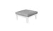 The Mainstay Sectional Relaxed Ottoman by Ledge Lounger offers a gray, one-piece cushion top and stylish white wooden legs against a simple white backdrop.