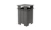 The Mainstay Trash Bin by Ledge Lounger is a square, gray recycling bin with modern vertical slats and an open top for easy access. Made from UV stable materials, its ideal for indoor use or as a patio trash can.