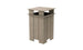 The Ledge Lounger Mainstay Trash Bin is a tall, square patio trash can with four vertical panels and an open top in a rustic gray finish. Made from UV-stable materials, its designed to be durable and withstand the elements for any outdoor space.