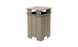 The Ledge Lounger Mainstay Trash Bin is a tall, square patio trash can with four vertical panels and an open top in a rustic gray finish. Made from UV-stable materials, its designed to be durable and withstand the elements for any outdoor space.