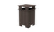 The Mainstay Trash Bin by Ledge Lounger is a tall, dark brown patio can with a square open top. It features vertical slats and a protective overhang, crafted from UV stable materials for durability in outdoor conditions.