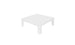 The Mainstay Sectional Relaxed Endcap by Ledge Lounger is a minimalist, white square table with four legs on a plain backdrop, perfect for your outdoor area. It effortlessly complements natures tranquility for ultimate relaxation.