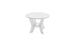 The Ledge Lounger Mainstay Round Side Table features four angled legs joined by a lower circular shelf, shown against a plain white background.